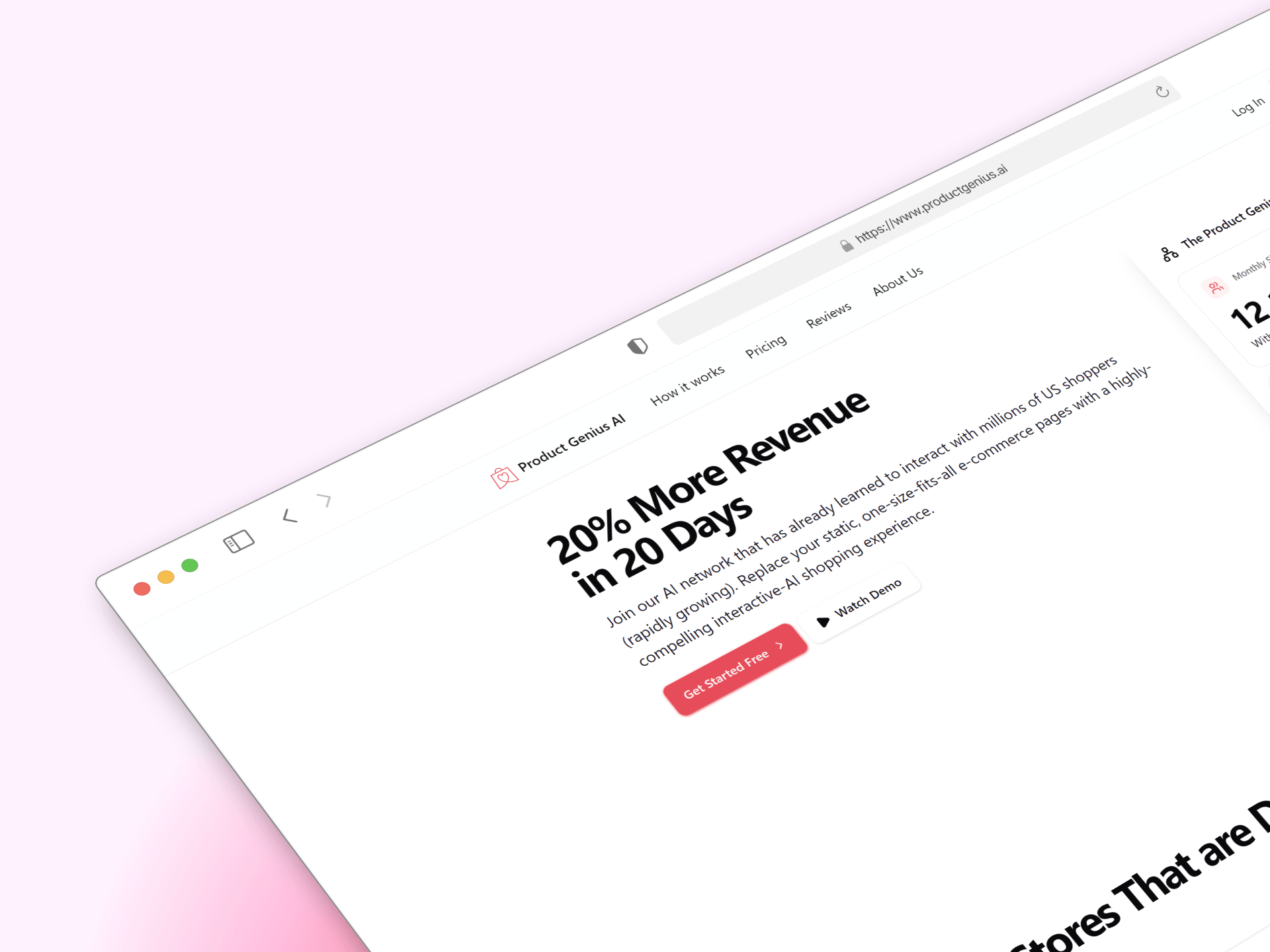 Product Genius AI - Landing Page Screenshot